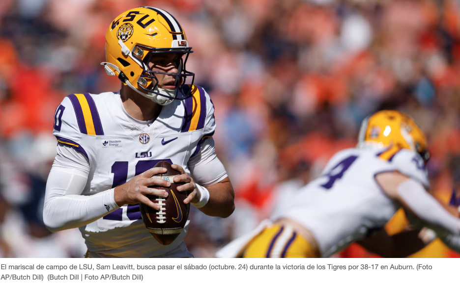 LSU sube al puesto 15 del ranking universitario tras vencer a Auburn